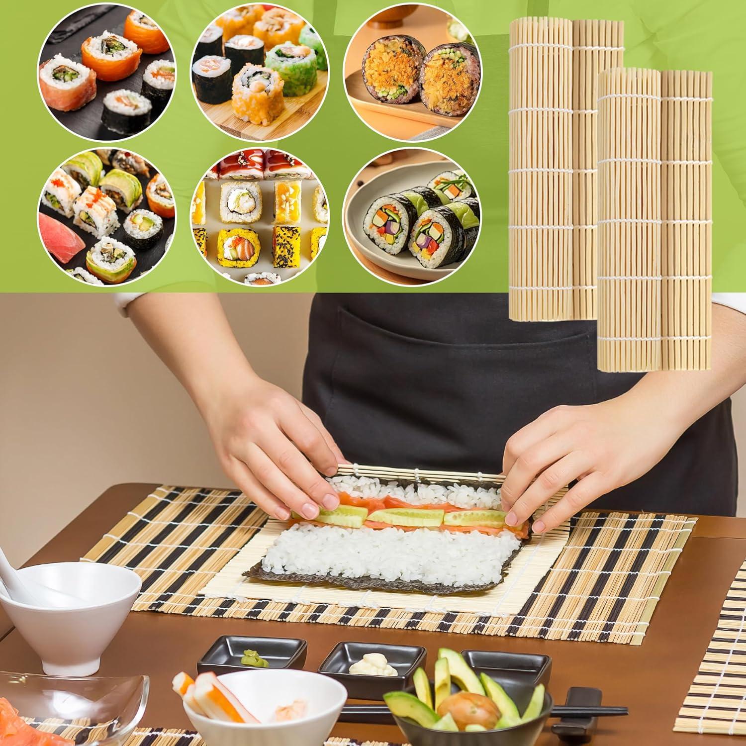 20 Estera de Sushi de Bambú Axigundaone 24x22.5 cm Reutilizable