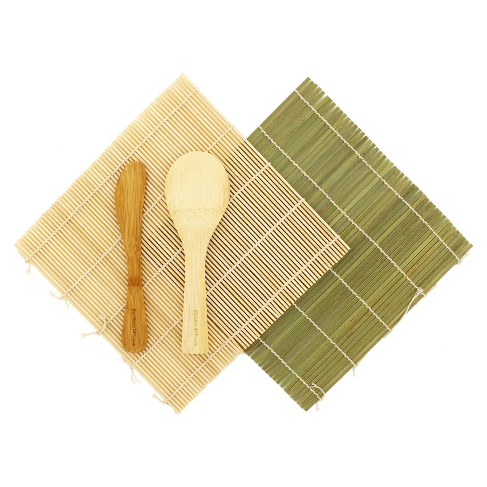 Kit de Sushi BambooMN - 2 Esteras, Cucharón y Esparcidor