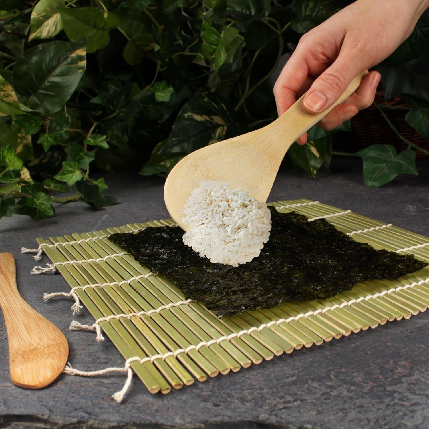 Kit de Sushi BambooMN - 2 Esteras, Cucharón y Esparcidor