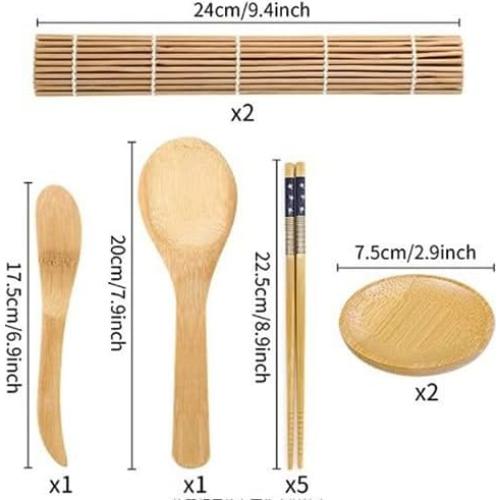 Kit de Sushi de Bambú BOBOAR con Esteras y Utensilios Ecológicos
