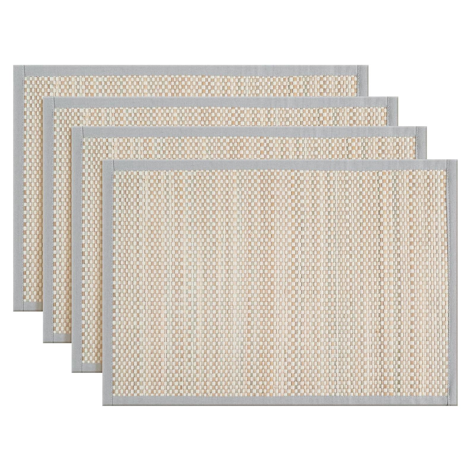 Manteles de Bambú Hausattire 33x48 cm Juego de 4 Gris