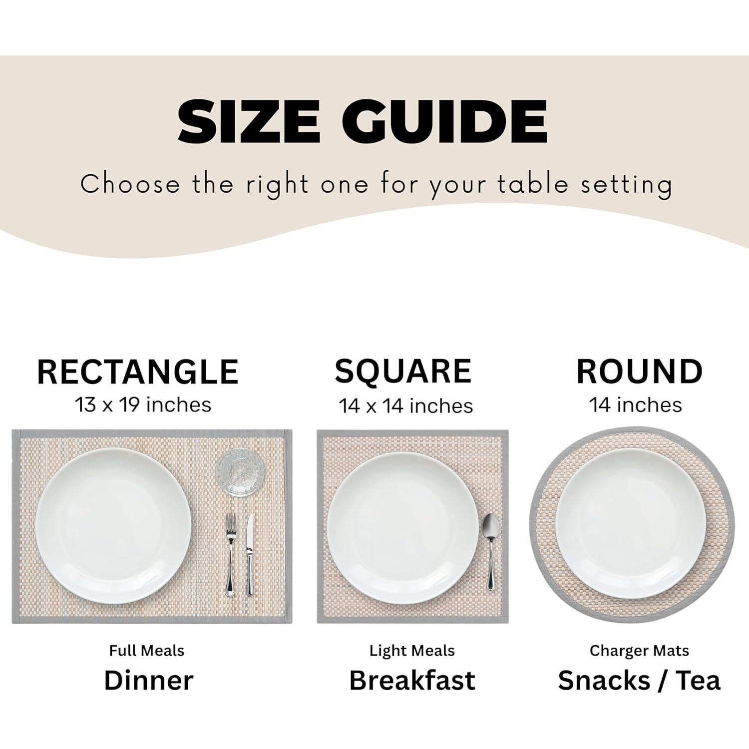 Manteles de Bambú Hausattire 33x48 cm Juego de 4 Gris