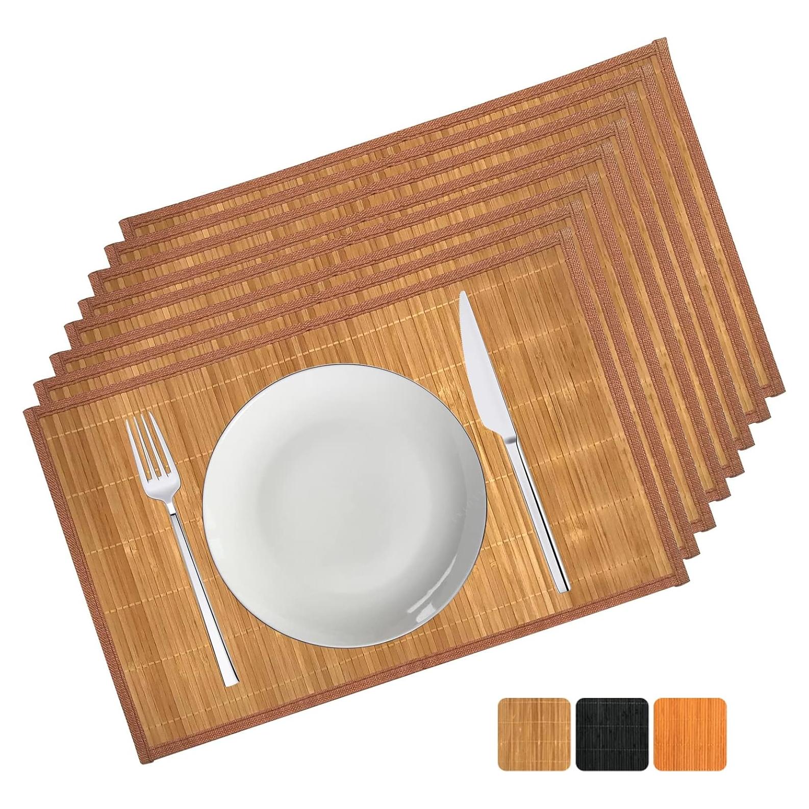 Juego de 8 Manteles de Bambú ANDSTAR 45x30cm Antideslizantes