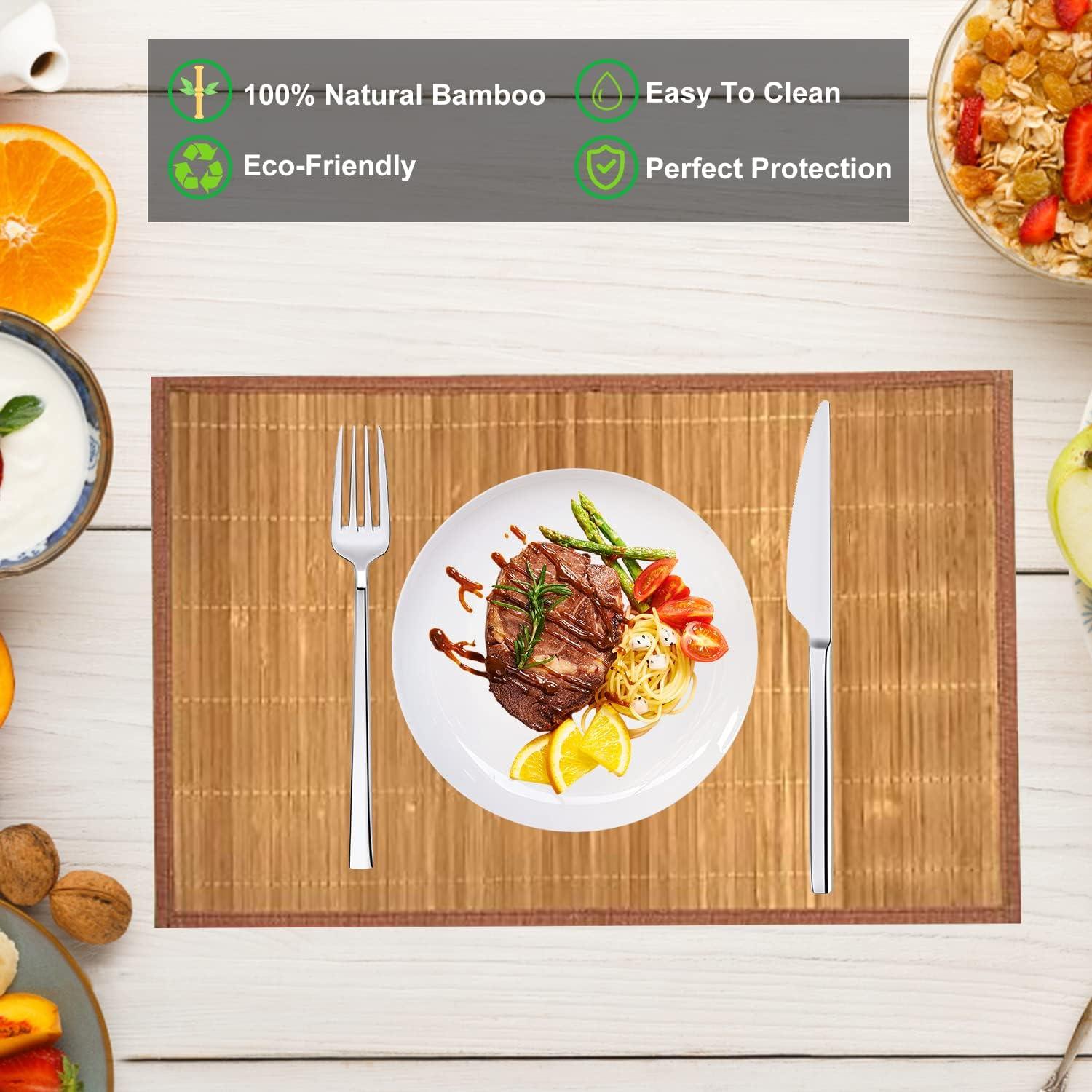 Juego de 8 Manteles de Bambú ANDSTAR 45x30cm Antideslizantes