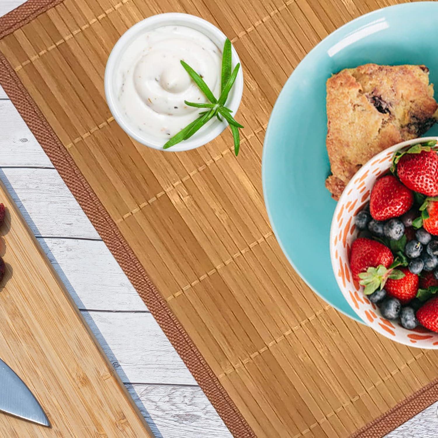 Juego de 8 Manteles de Bambú ANDSTAR 45x30cm Antideslizantes