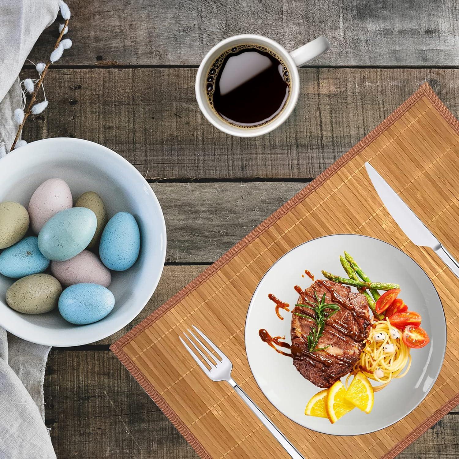 Juego de 8 Manteles de Bambú ANDSTAR 45x30cm Antideslizantes