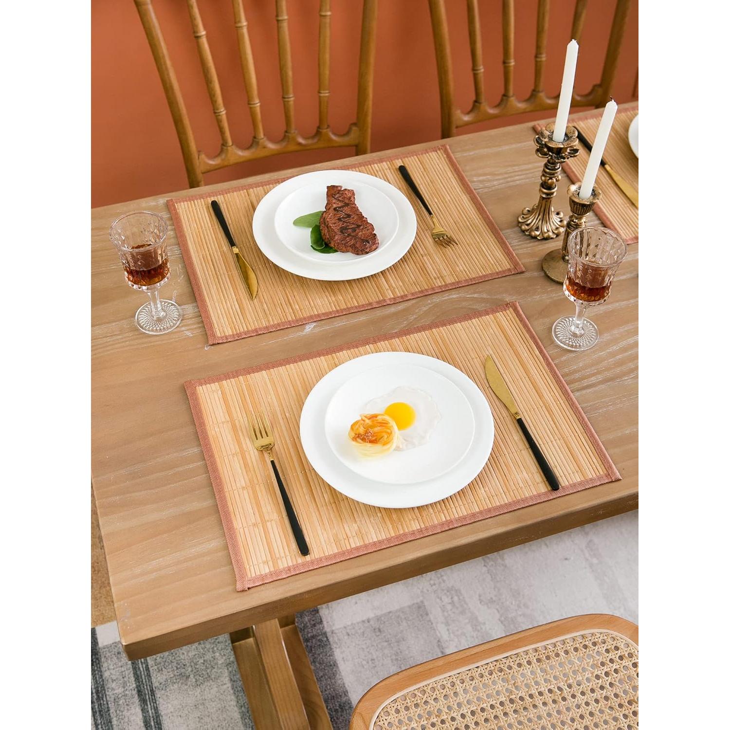 Juego de 8 Manteles de Bambú ANDSTAR 45x30cm Antideslizantes