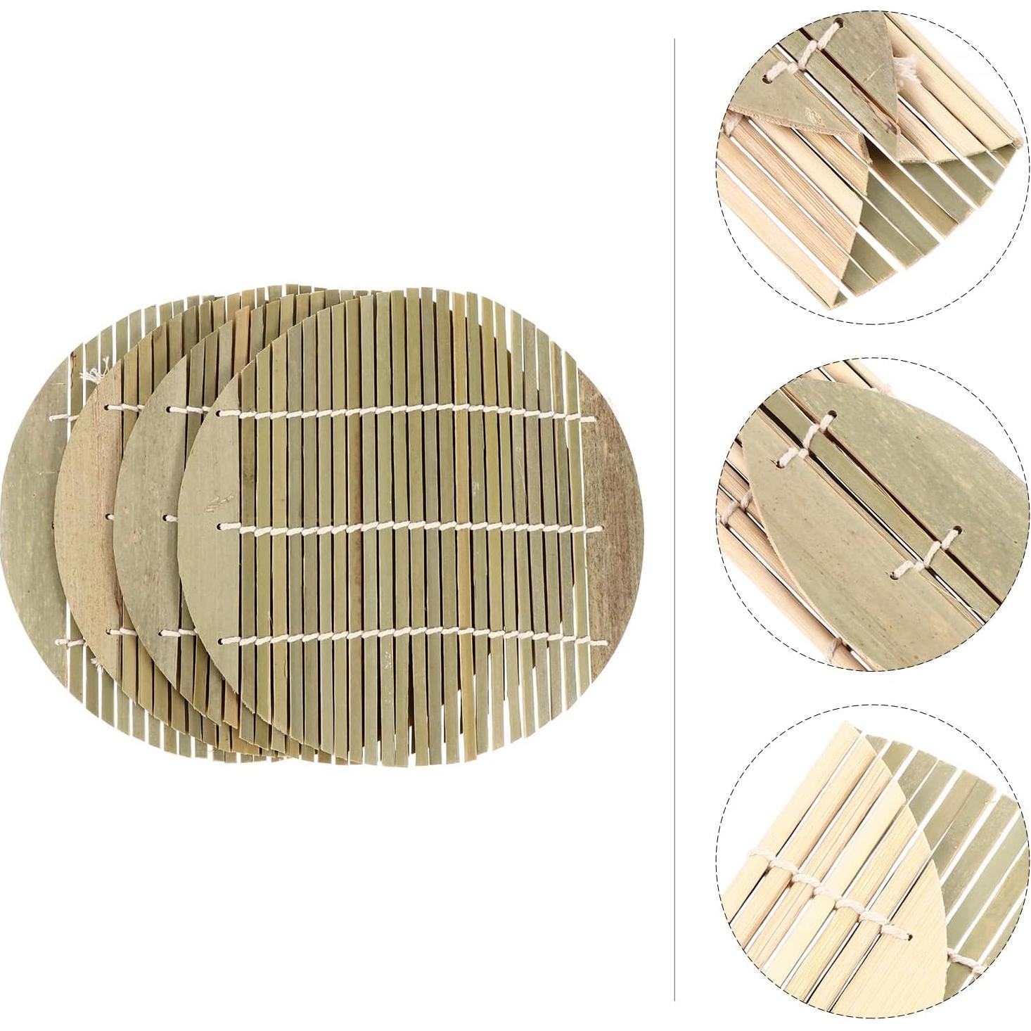 Kit de Rodillos de Sushi Hemoton 4 Pcs 17 cm Bambú