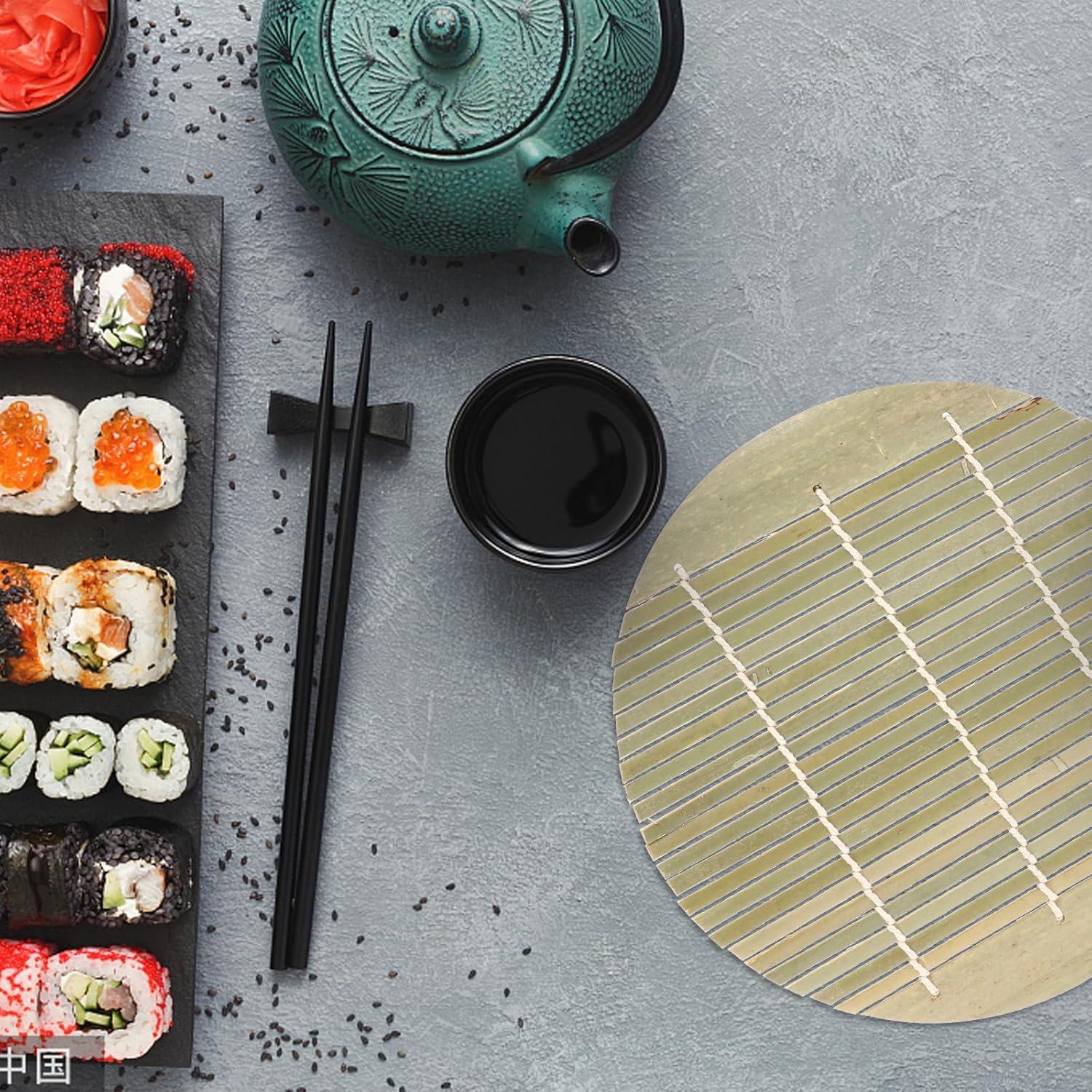 Kit de Rodillos de Sushi Hemoton 4 Pcs 17 cm Bambú