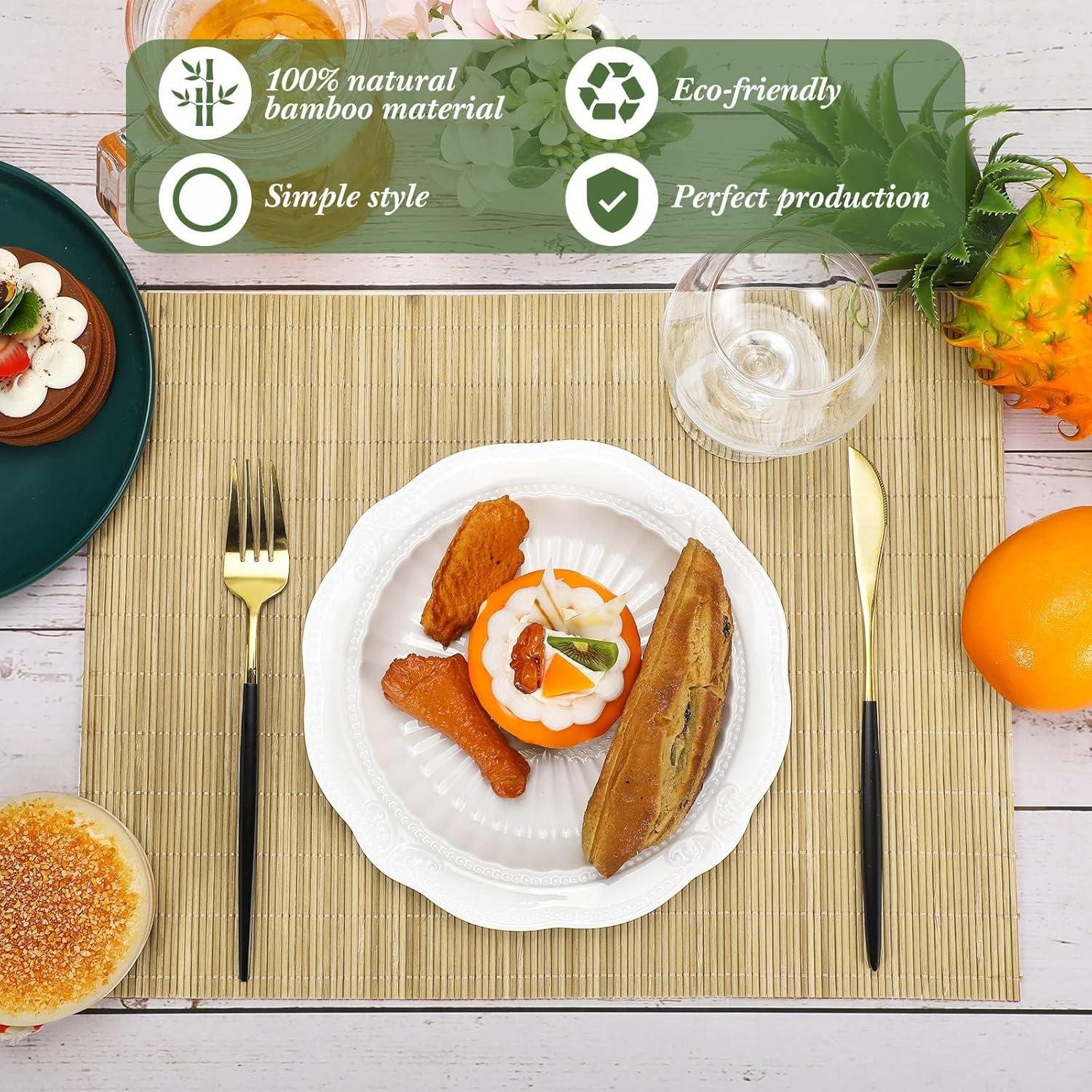 Set de 12 Manteles de Bambú Patelai 40 x 30 cm Lavables