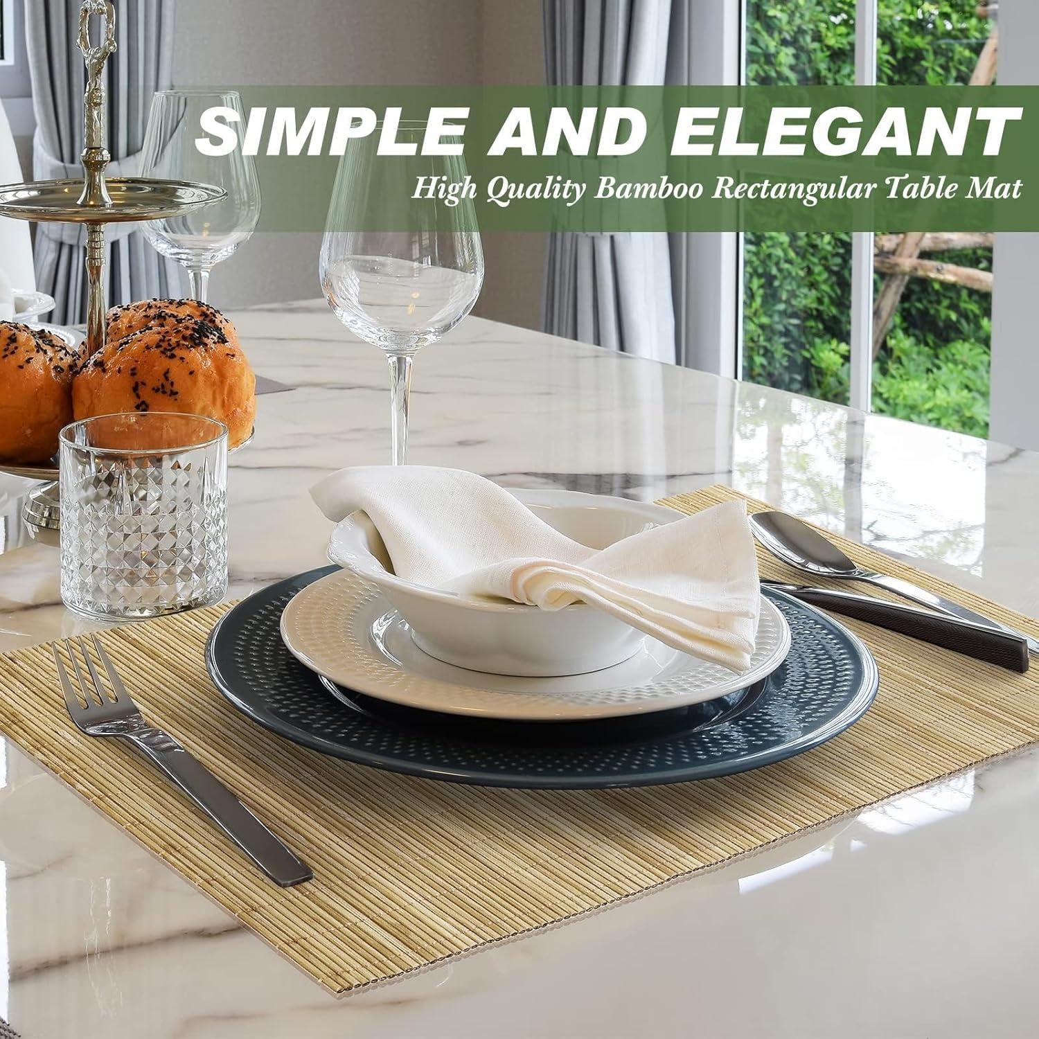 Set de 12 Manteles de Bambú Patelai 40 x 30 cm Lavables