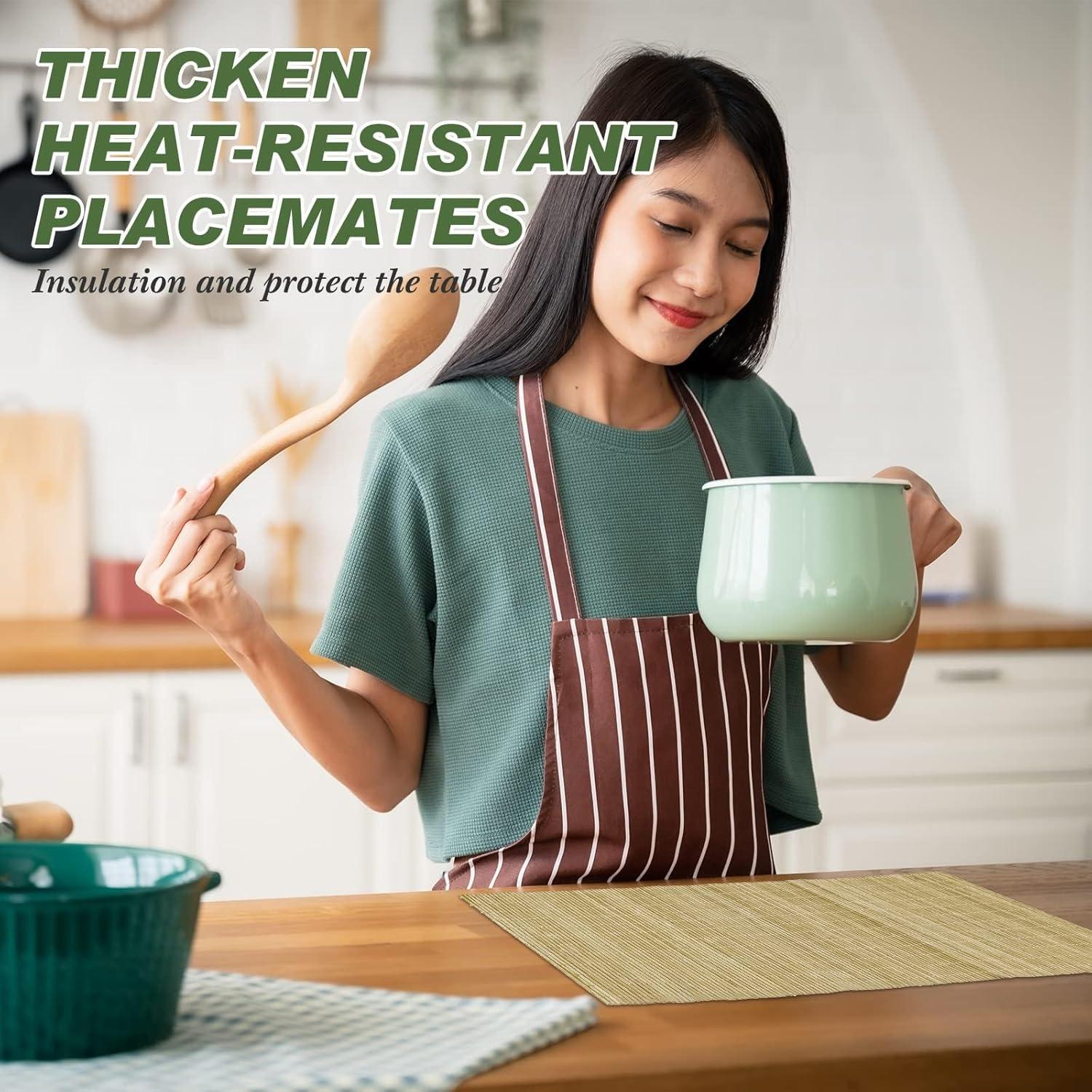 Set de 12 Manteles de Bambú Patelai 40 x 30 cm Lavables