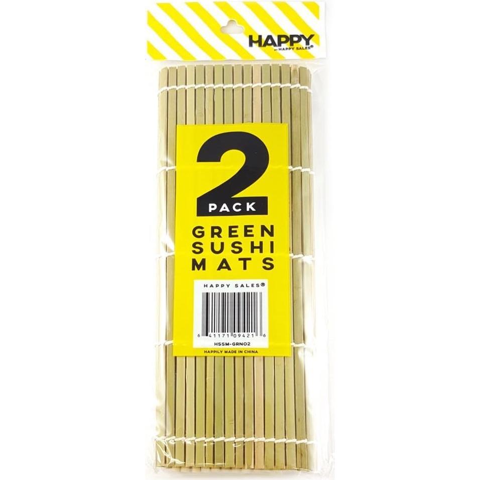 Esteras de Sushi de Bambú Verde Feliz Ventas - 2 Piezas
