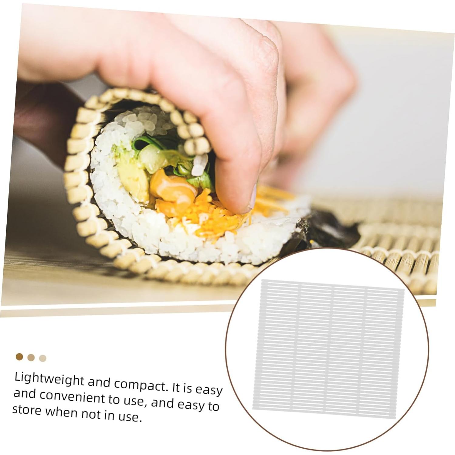 Juego de 4 Mats de Sushi Ciieeo de Plástico Blanco 22.5x20.5cm