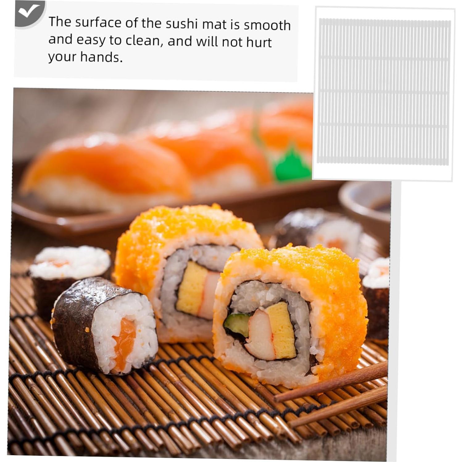 Juego de 4 Mats de Sushi Ciieeo de Plástico Blanco 22.5x20.5cm