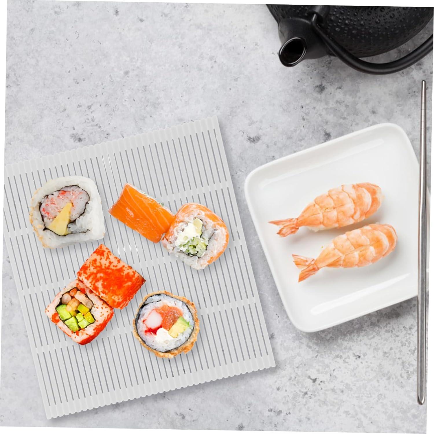 Juego de 4 Mats de Sushi Ciieeo de Plástico Blanco 22.5x20.5cm