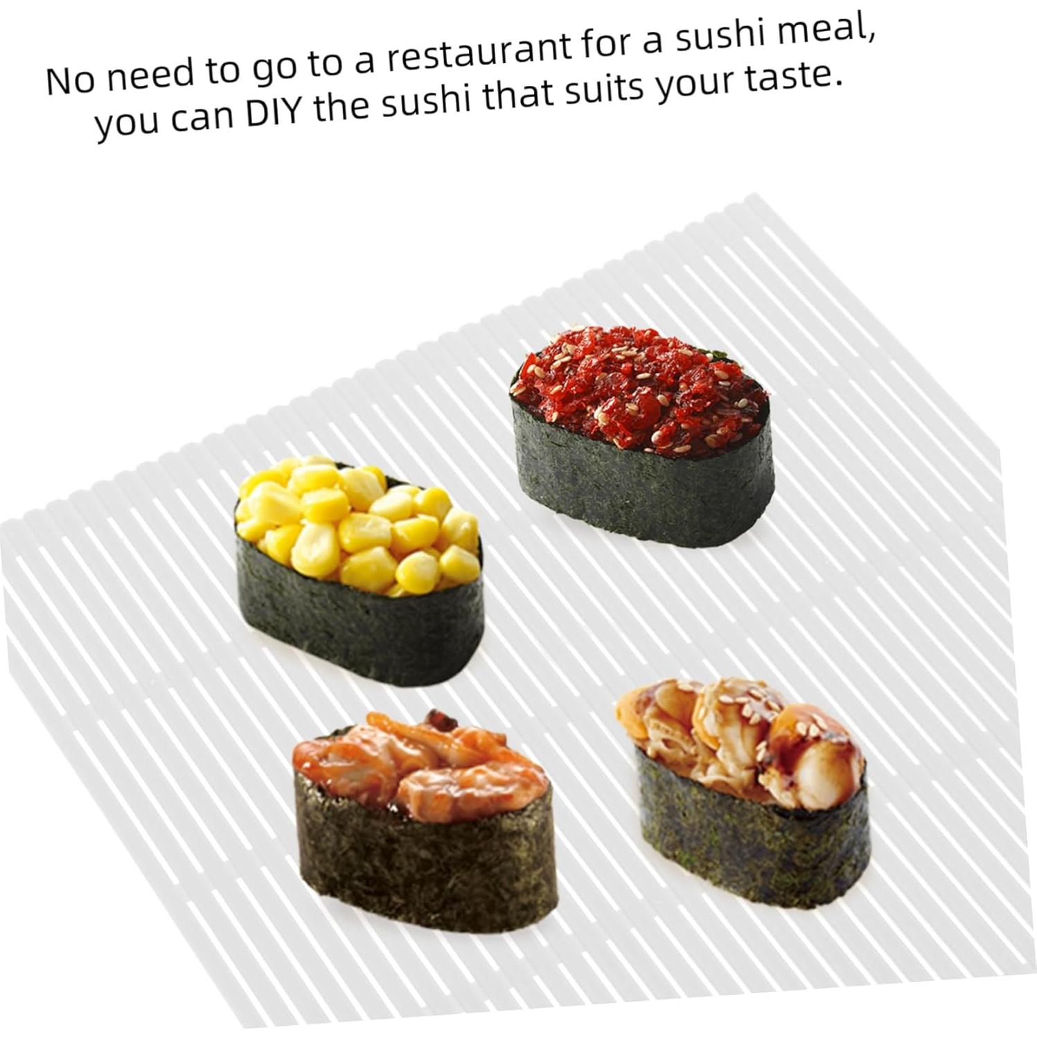 Juego de 4 Mats de Sushi Ciieeo de Plástico Blanco 22.5x20.5cm