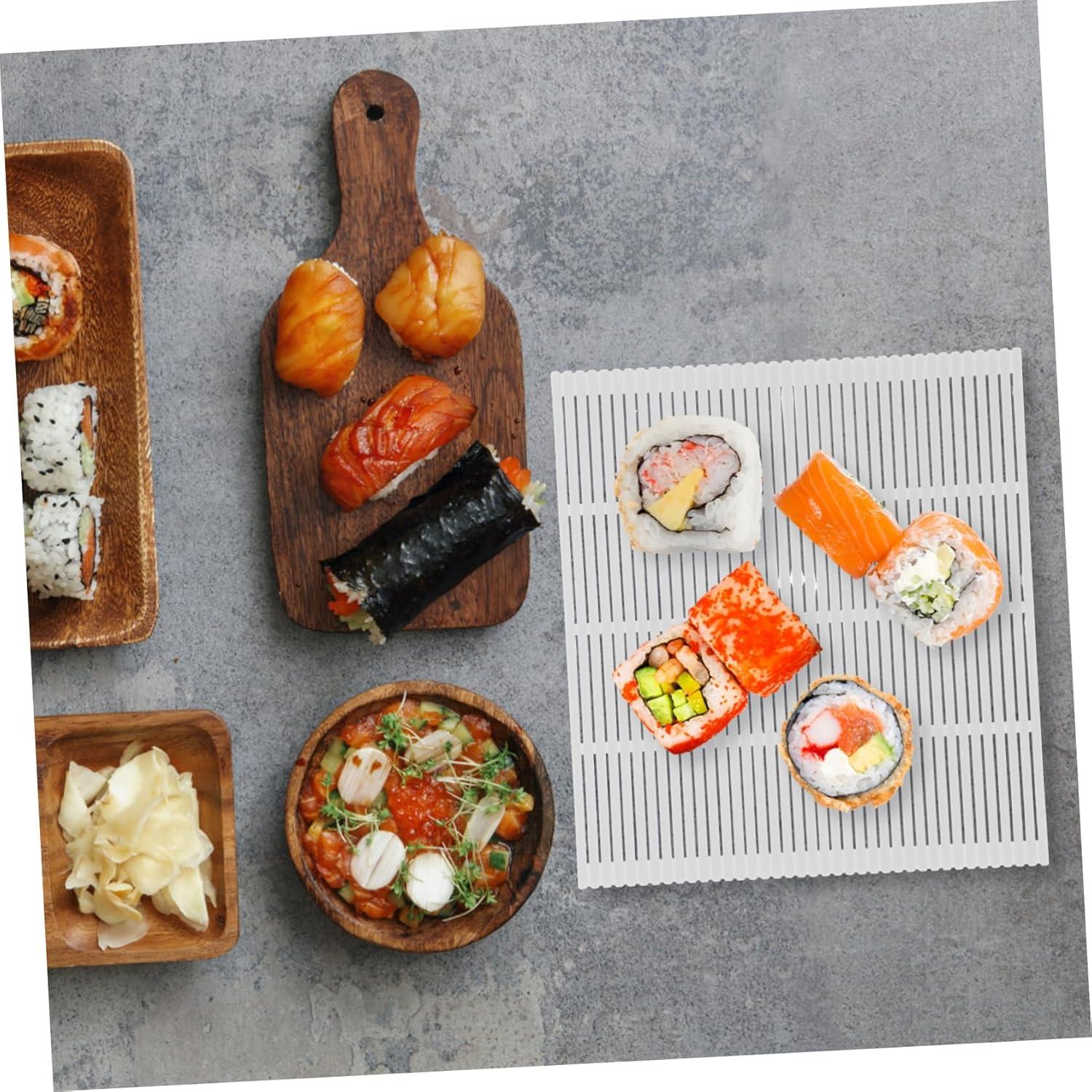 Juego de 4 Mats de Sushi Ciieeo de Plástico Blanco 22.5x20.5cm