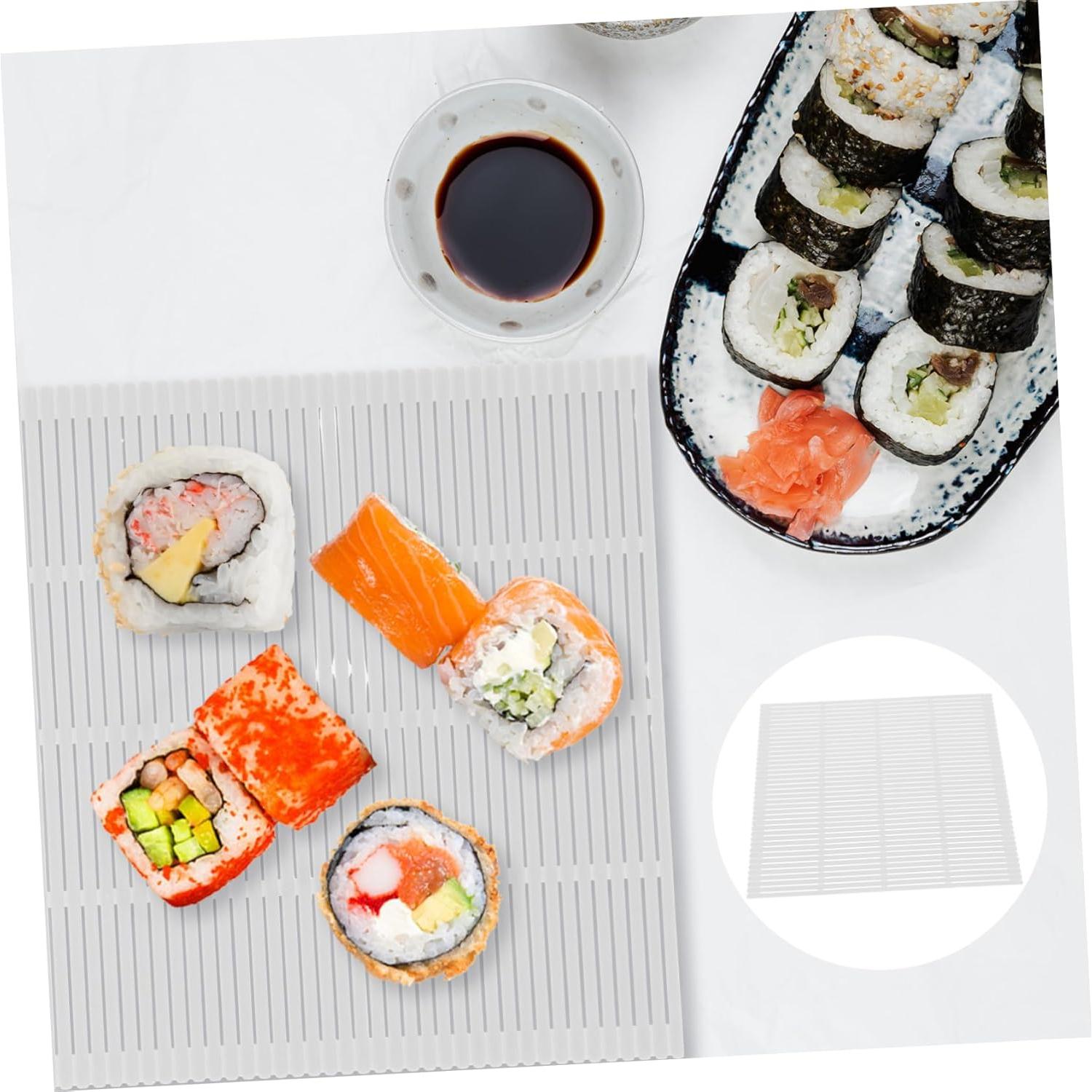 Juego de 4 Mats de Sushi Ciieeo de Plástico Blanco 22.5x20.5cm