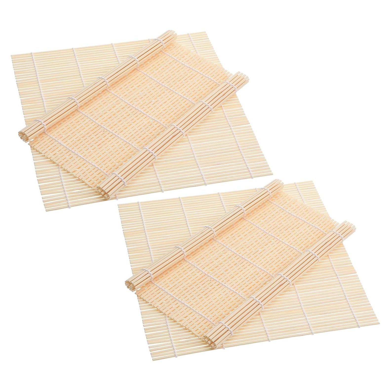 4 Esteras de Bambú para Sushi 24x24 cm Reutilizables Ajcotahm