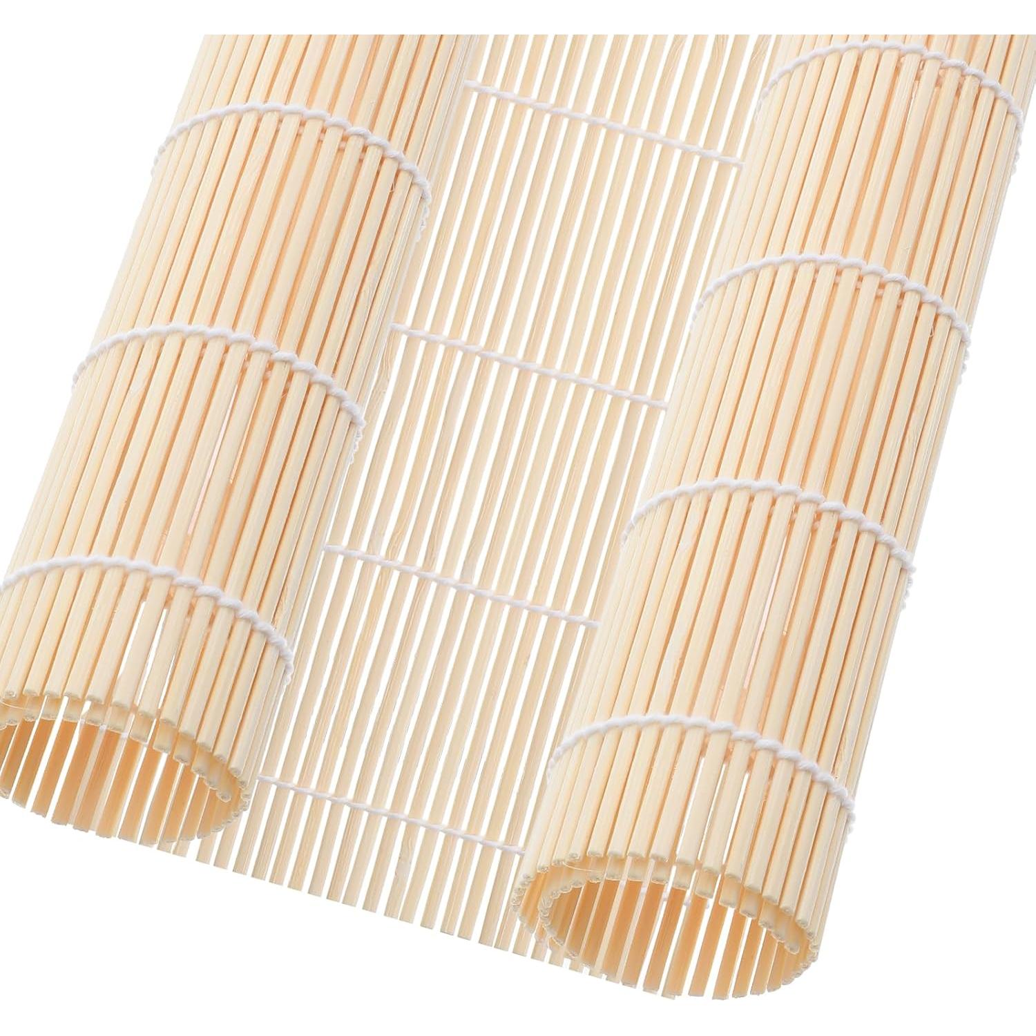 4 Esteras de Bambú para Sushi 24x24 cm Reutilizables Ajcotahm