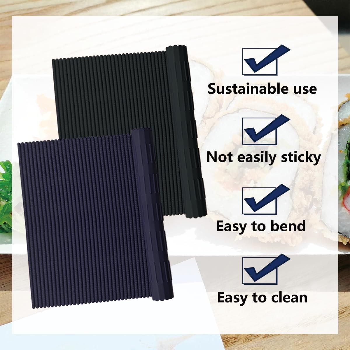 Kit de Alfombrillas de Sushi de Silicona Quaocens - 2 Piezas