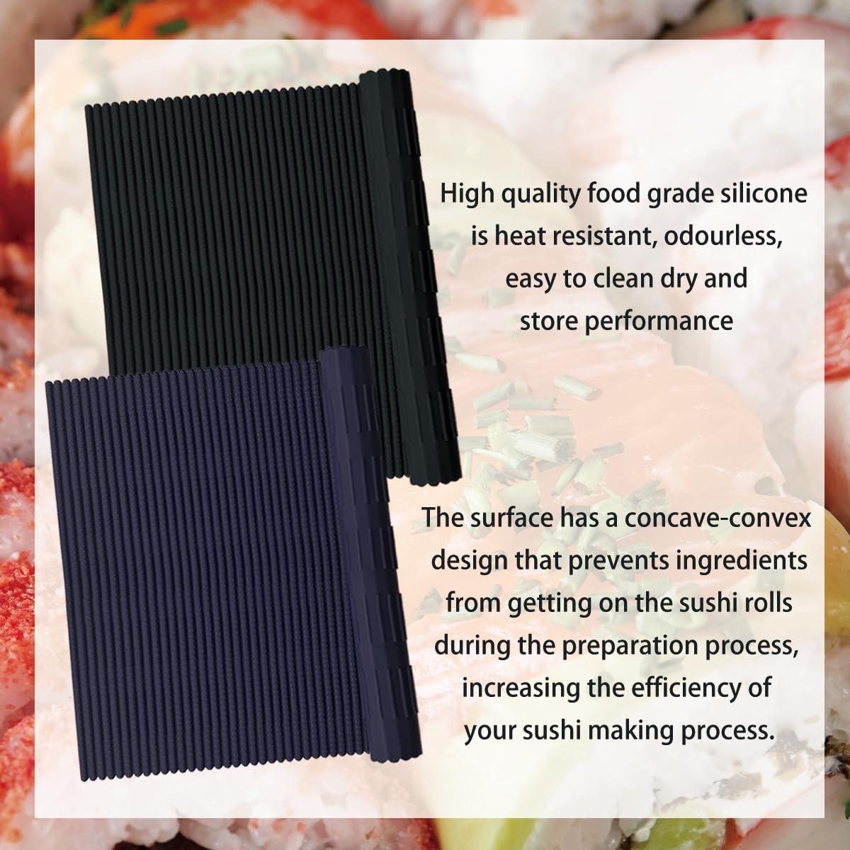 Kit de Alfombrillas de Sushi de Silicona Quaocens - 2 Piezas