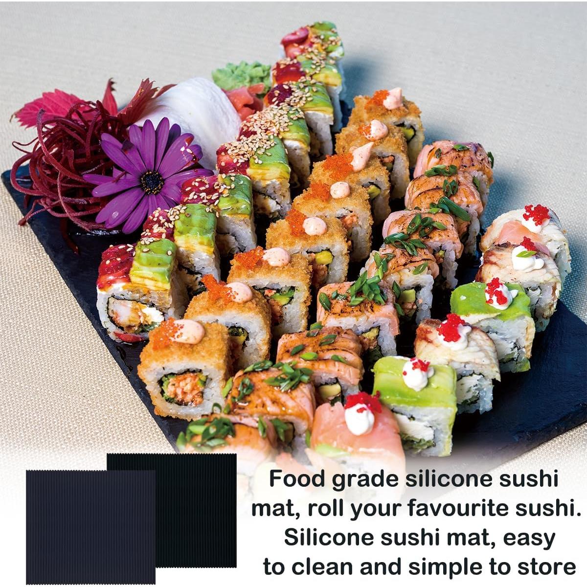 Kit de Alfombrillas de Sushi de Silicona Quaocens - 2 Piezas