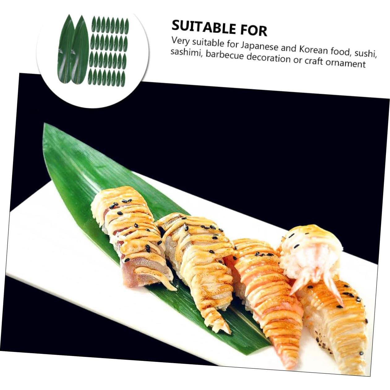 100 Hojas de Bambú Decorativas IWOWHERO para Sushi y Sashimi