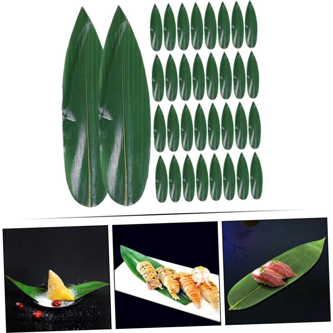 100 Hojas de Bambú Decorativas IWOWHERO para Sushi y Sashimi
