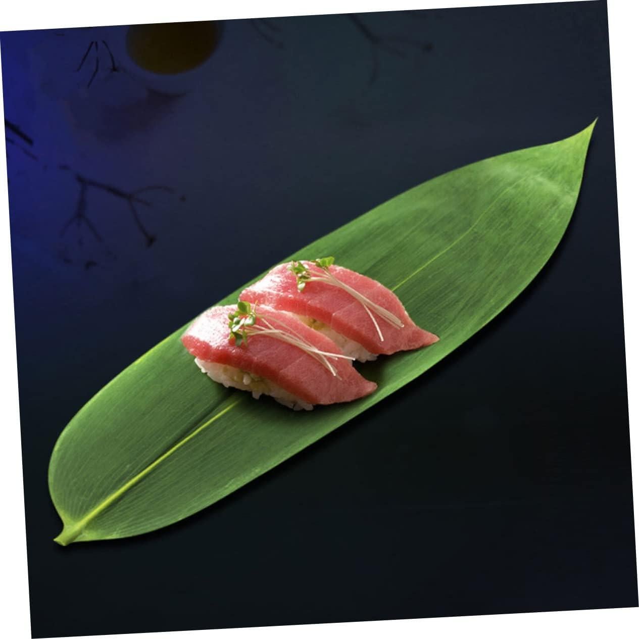 100 Hojas de Bambú Decorativas IWOWHERO para Sushi y Sashimi