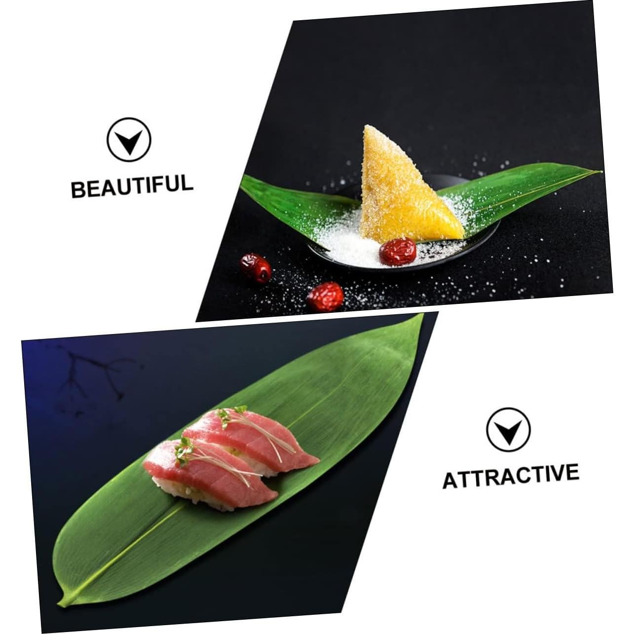 100 Hojas de Bambú Decorativas IWOWHERO para Sushi y Sashimi