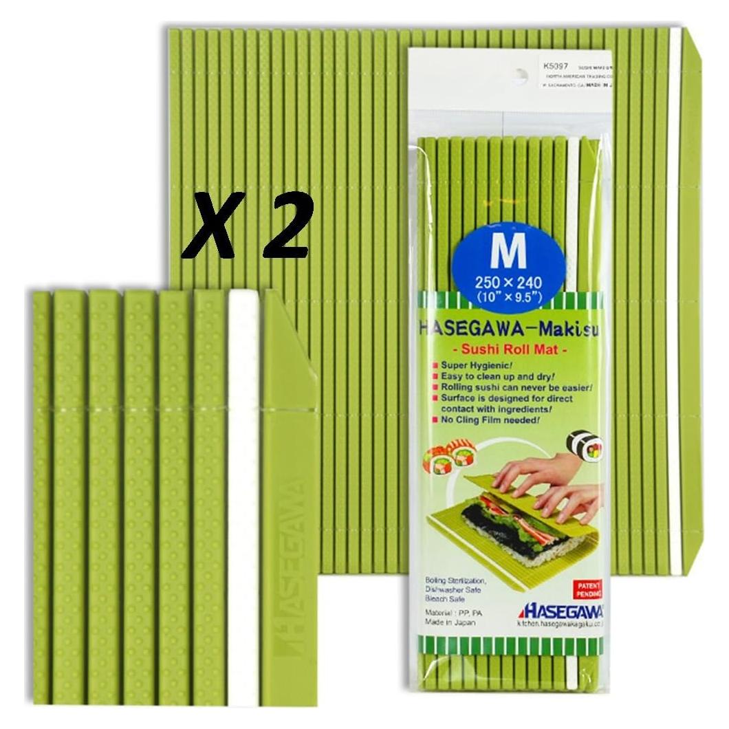 Juego de 2 esterillas de sushi Hasegawa de plástico profesional