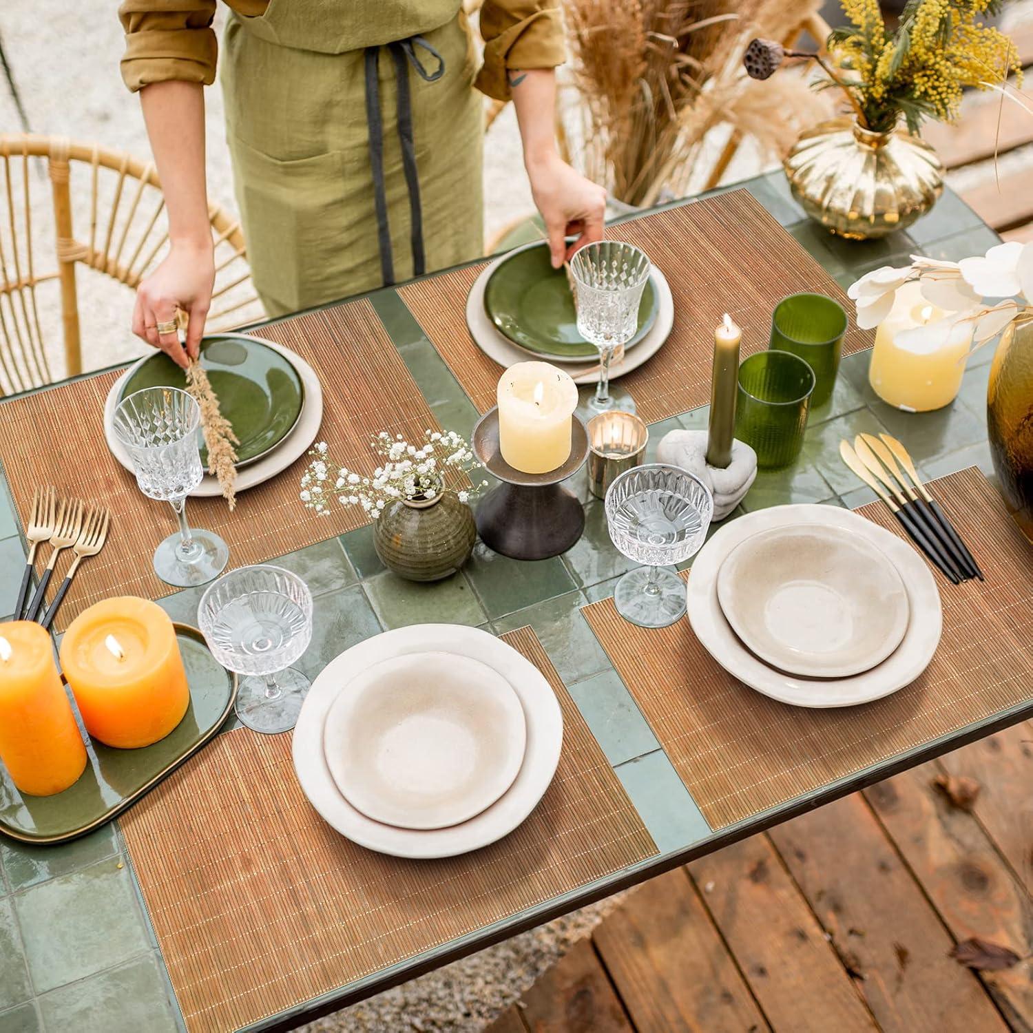 50 Manteles Desechables de Papel de Bambú 30x40cm Sumind