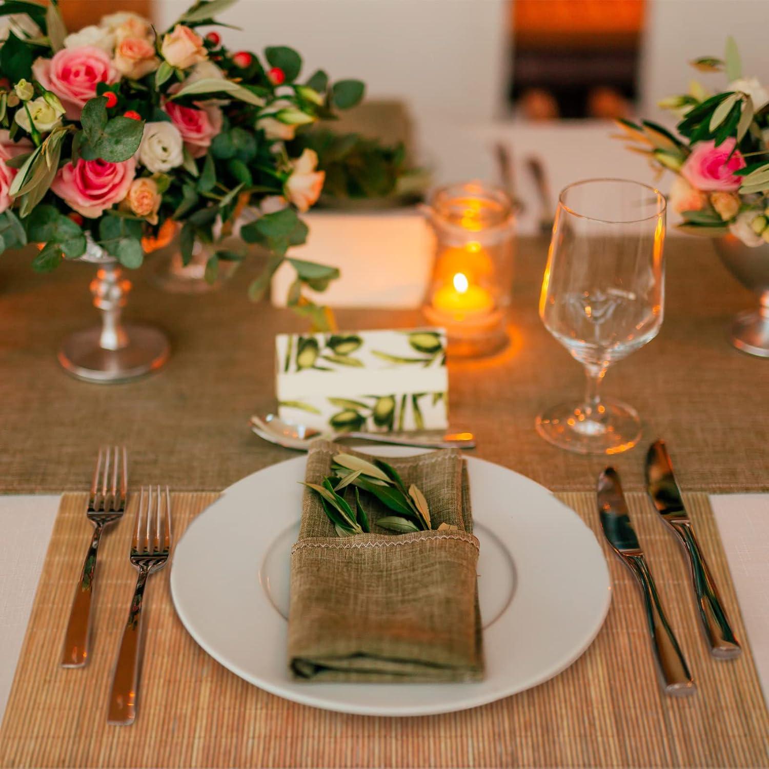 50 Manteles Desechables de Papel de Bambú 30x40cm Sumind