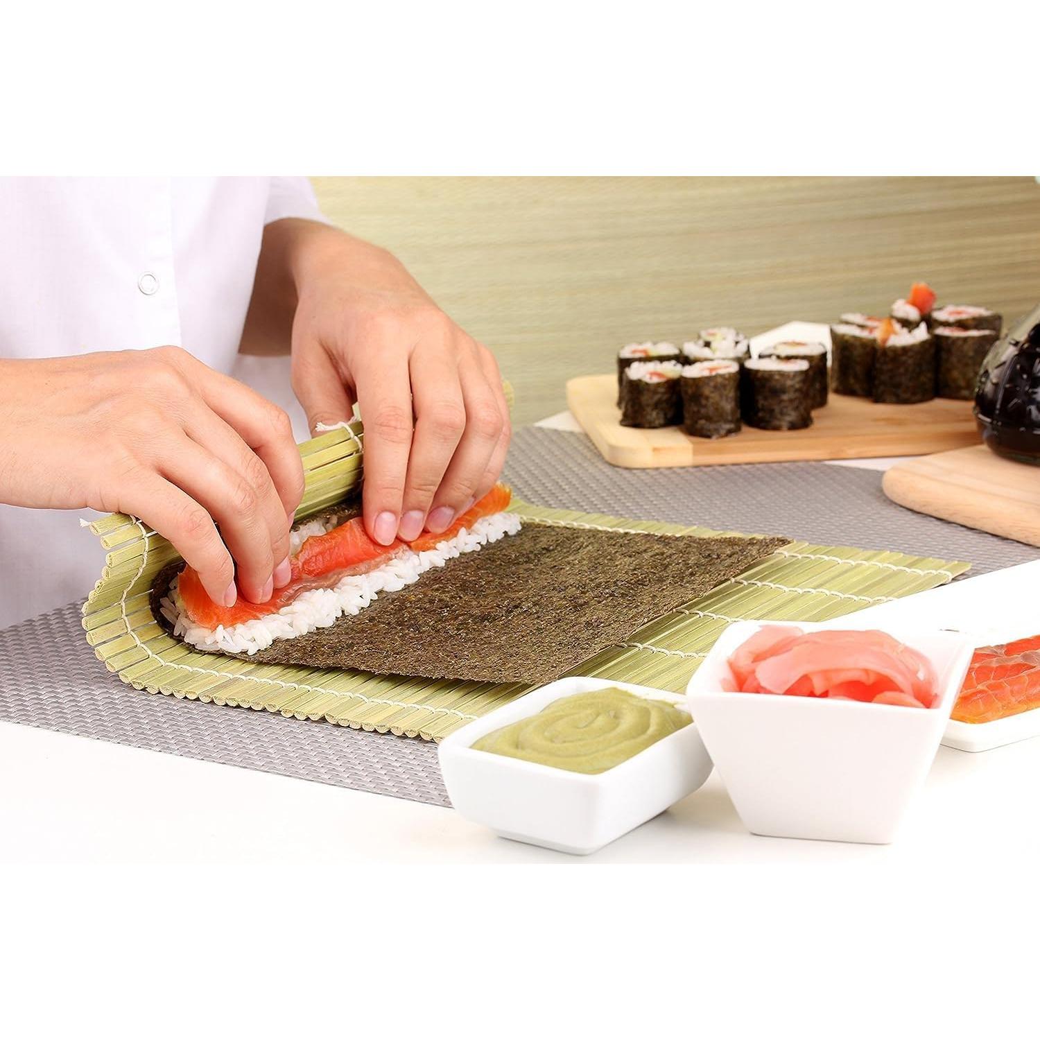 Estera de Sushi de Bambú AKOAK 24 cm Antiadherente Verde