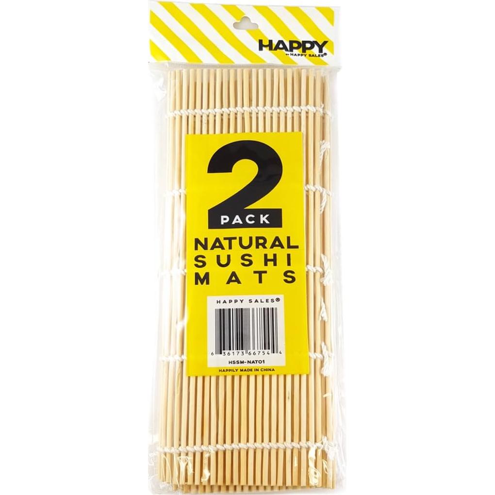 Esteras de Sushi de Bambú Natural Happy Sales 2 Piezas