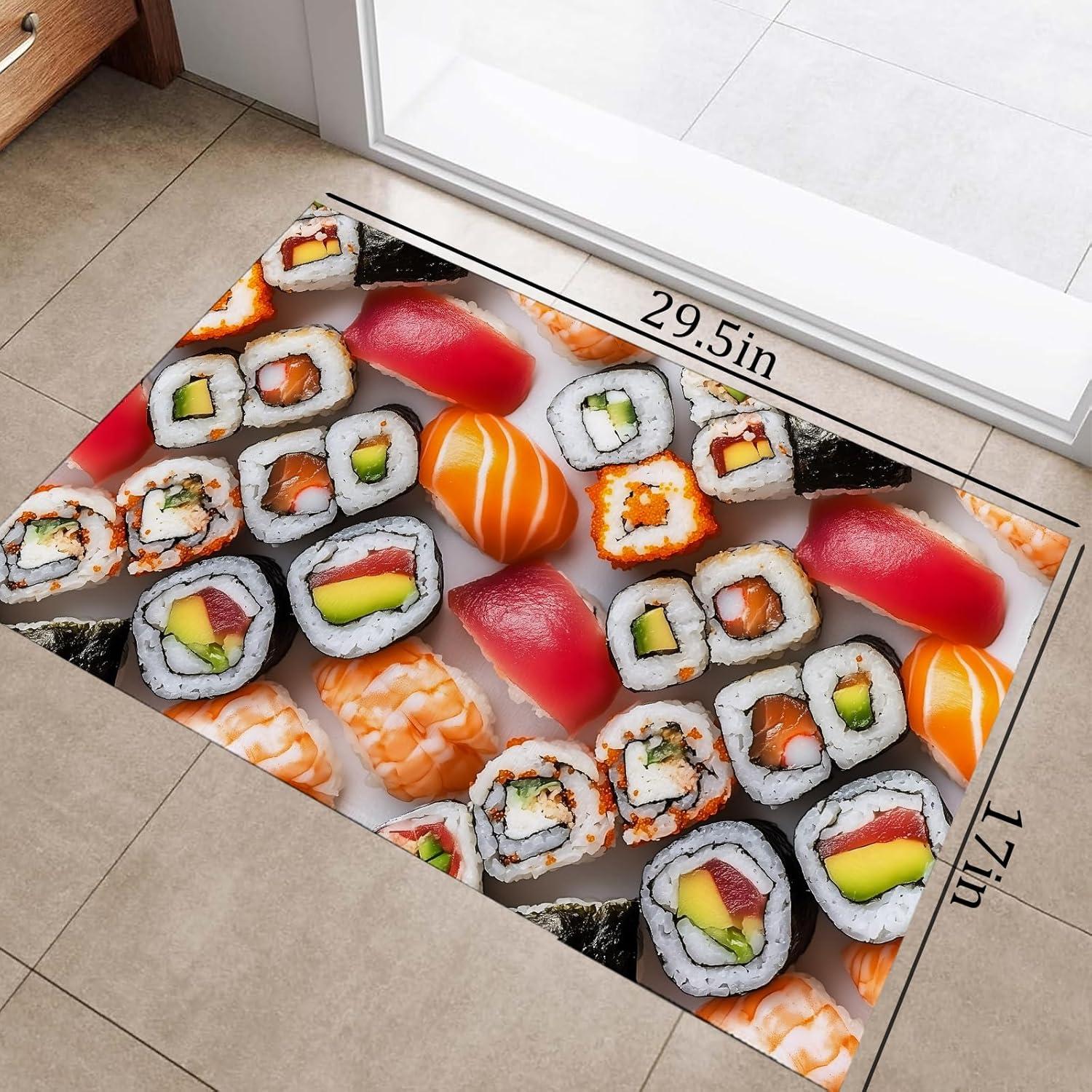 Alfombra de Entrada Antideslizante Zeleda Sushi 74.9x43.2cm
