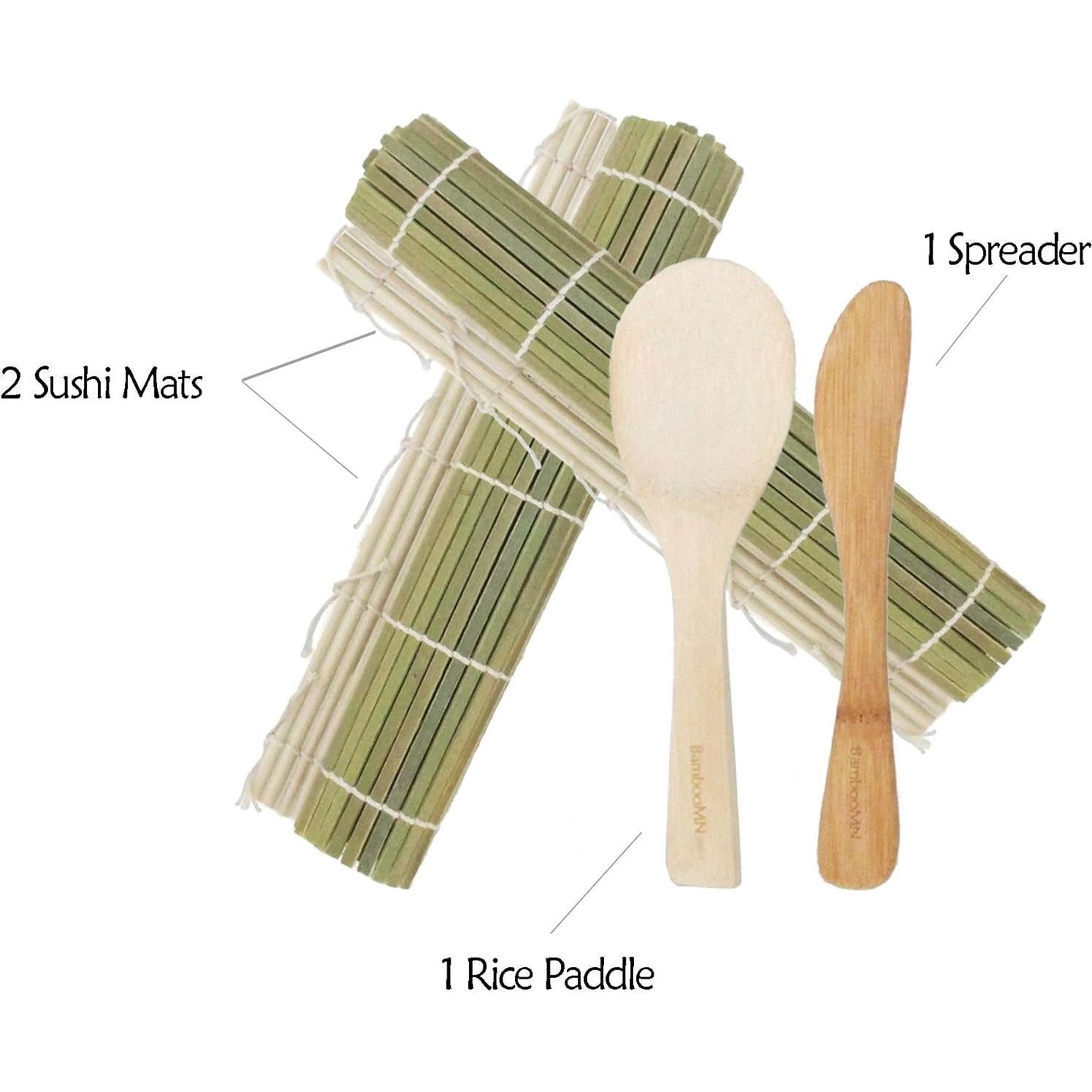 Kit de Sushi BambooMN - 2 Esteras de Bambú + Utensilios