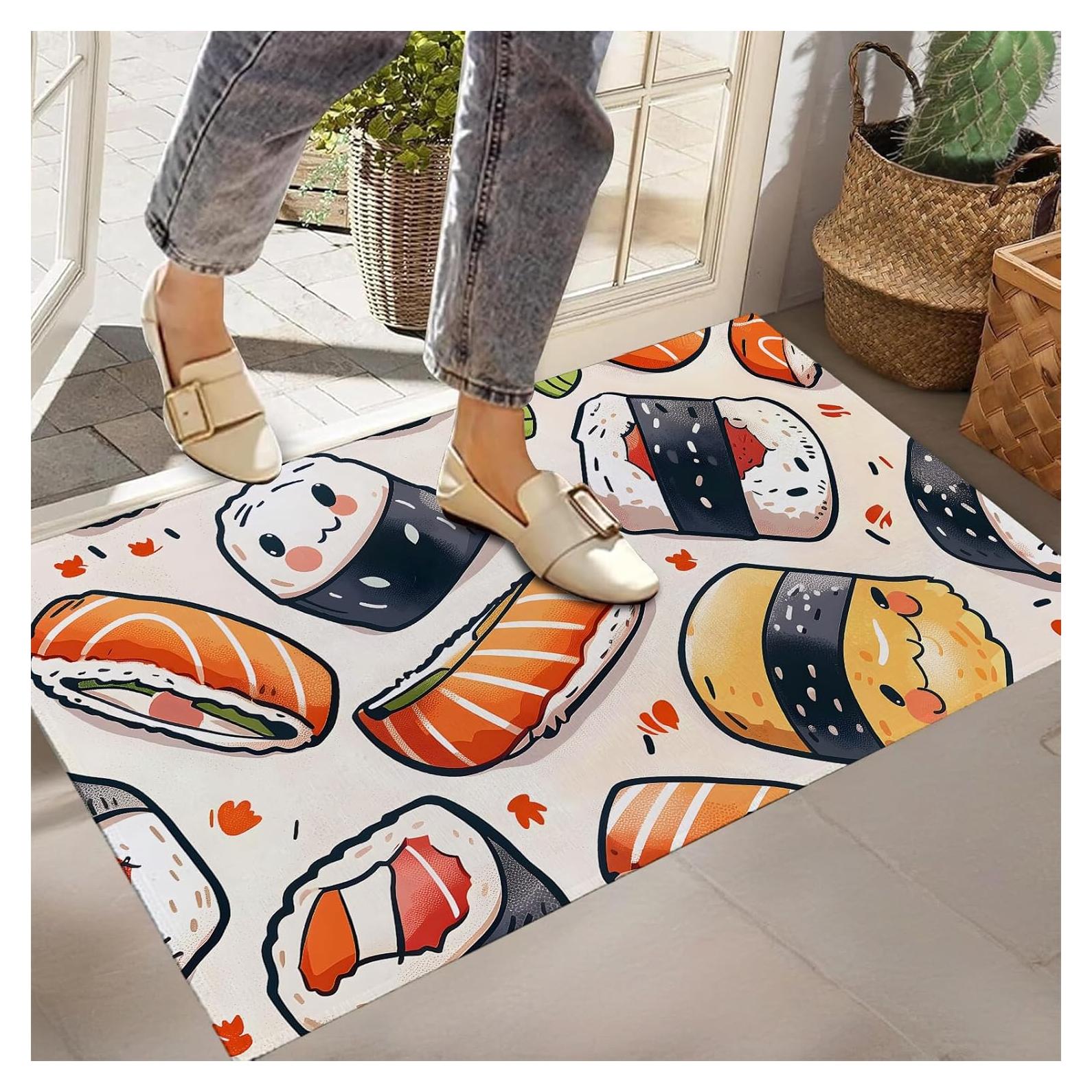 Alfombra de Entrada Antideslizante Zeleda Sushi 76x43 cm