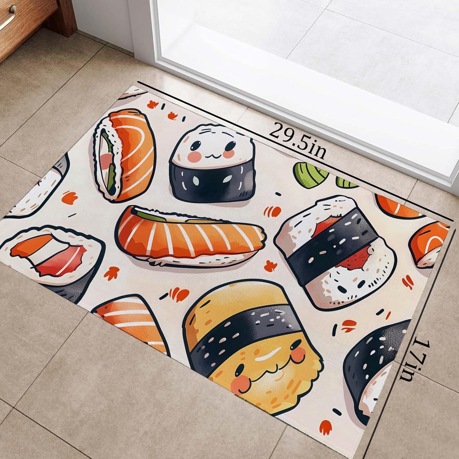 Alfombra de Entrada Antideslizante Zeleda Sushi 76x43 cm