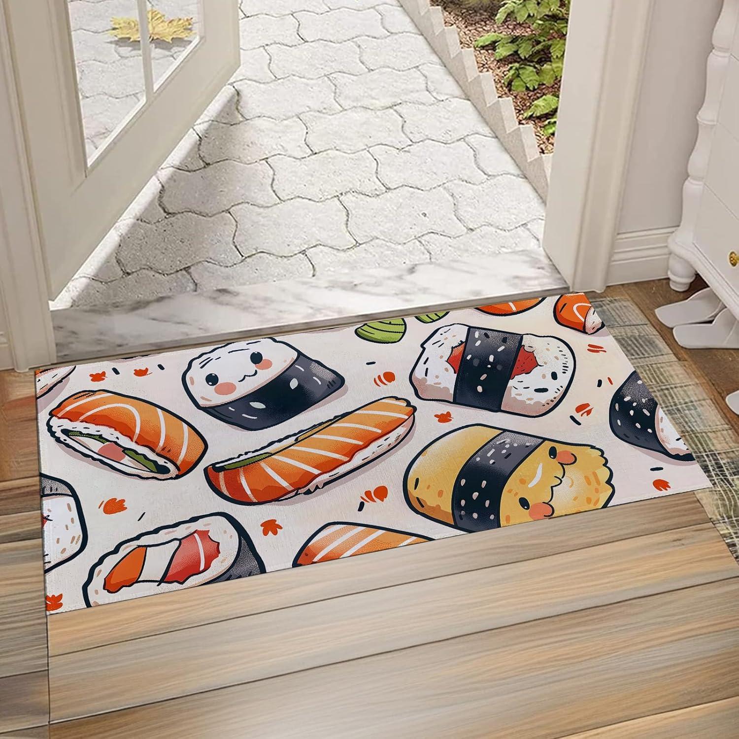 Alfombra de Entrada Antideslizante Zeleda Sushi 76x43 cm