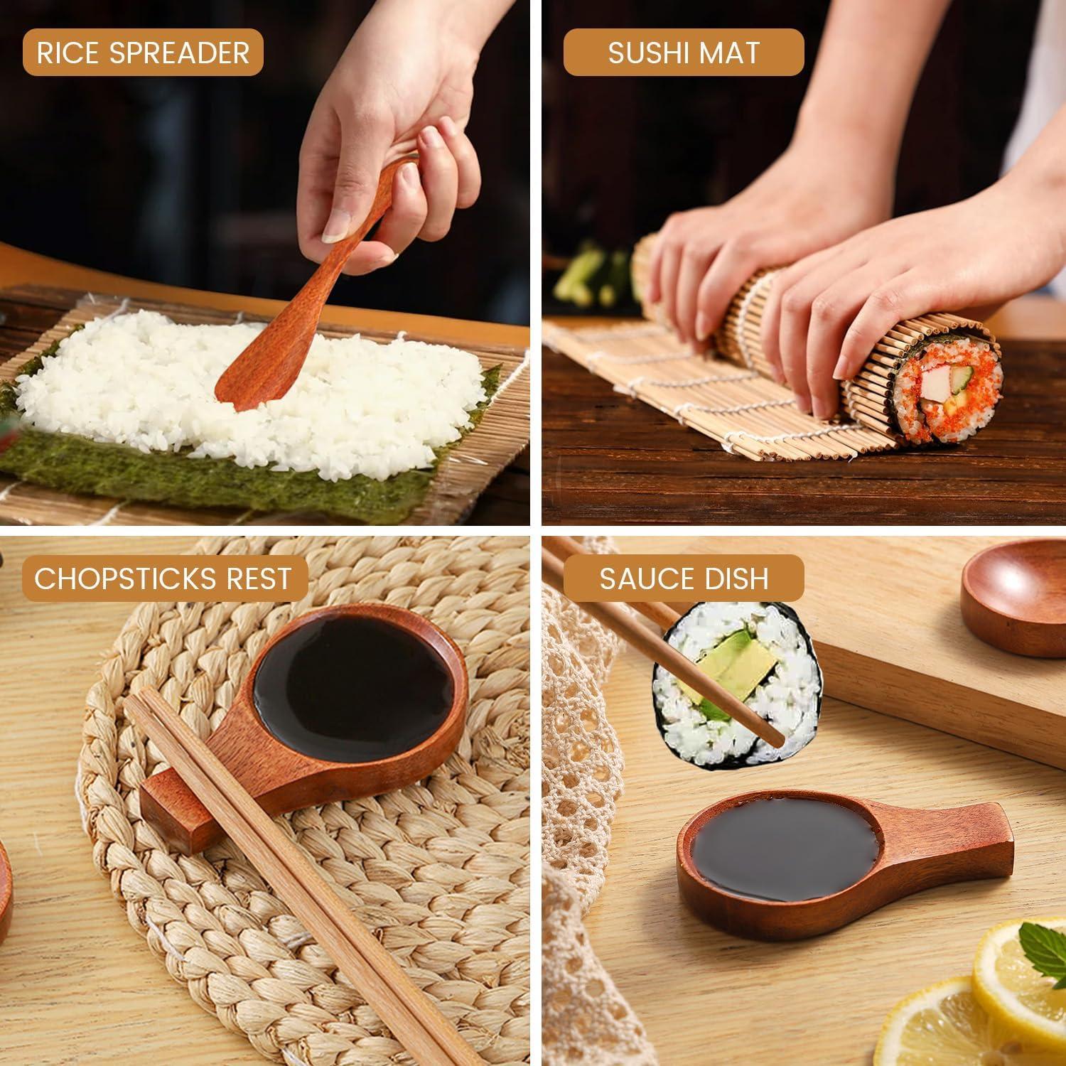 Kit de Sushi Premium Wimitools - 10 Piezas, Madera Natural