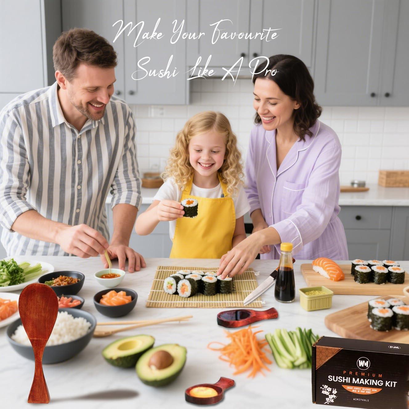 Kit de Sushi Premium Wimitools - 10 Piezas, Madera Natural