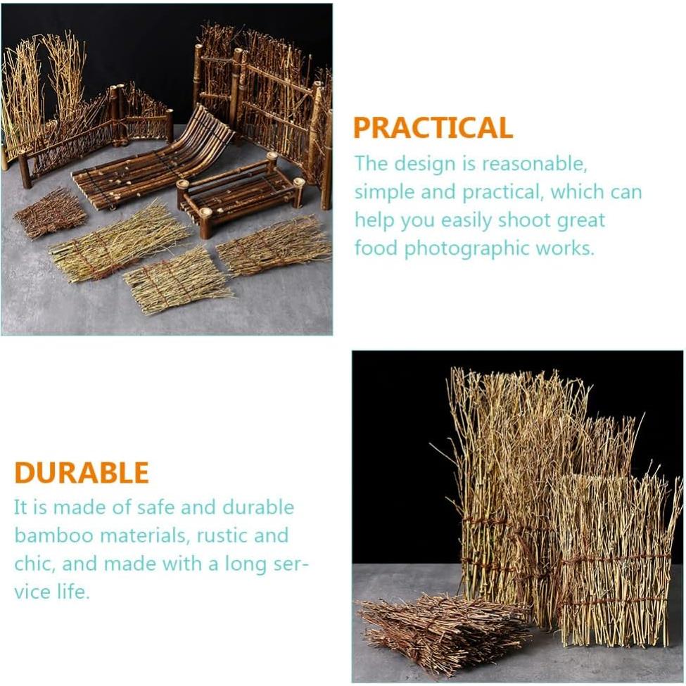 Kisangel 6 Piezas Plato Decorativo de Sushi de Bambú 28x12 cm