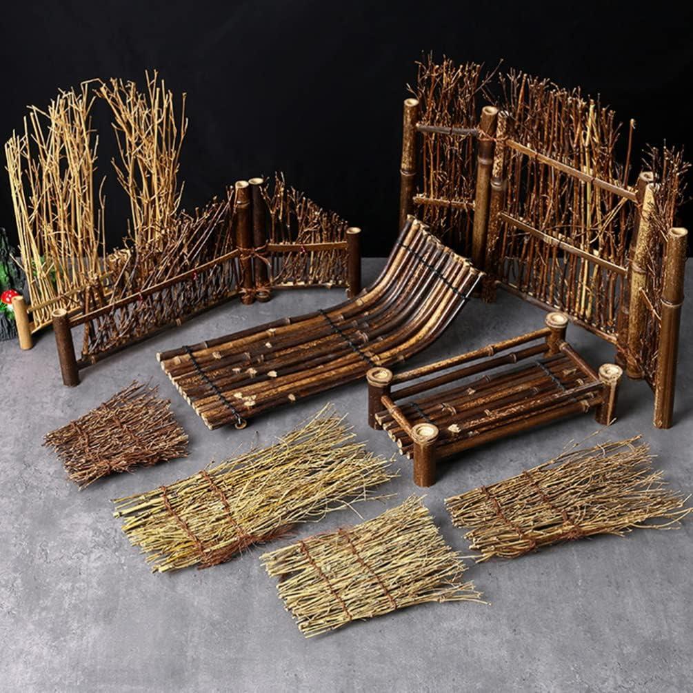 Kisangel 6 Piezas Plato Decorativo de Sushi de Bambú 28x12 cm