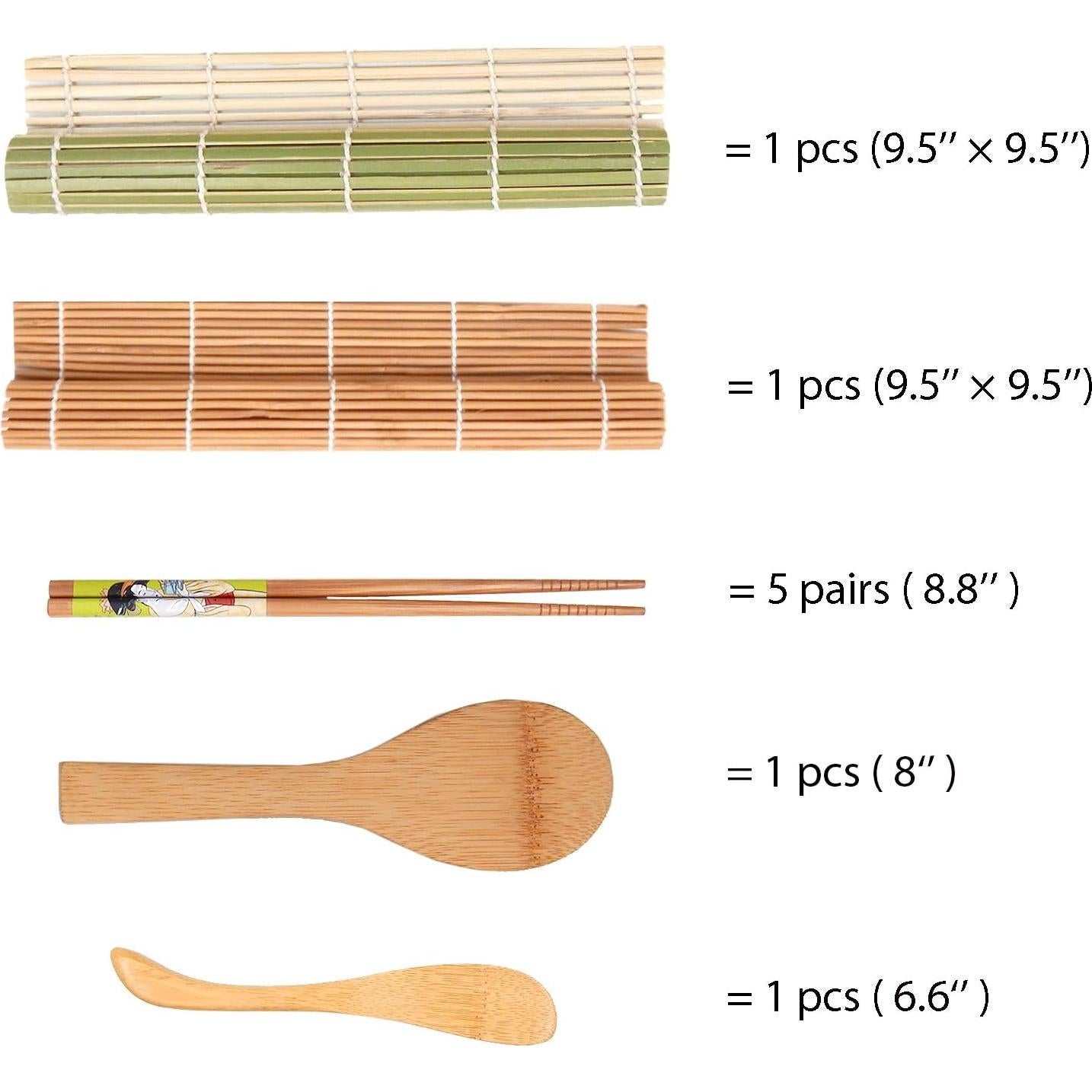 Kit de Hacer Sushi TOSSOW - 2 Esteras, Cucharón, Palillos