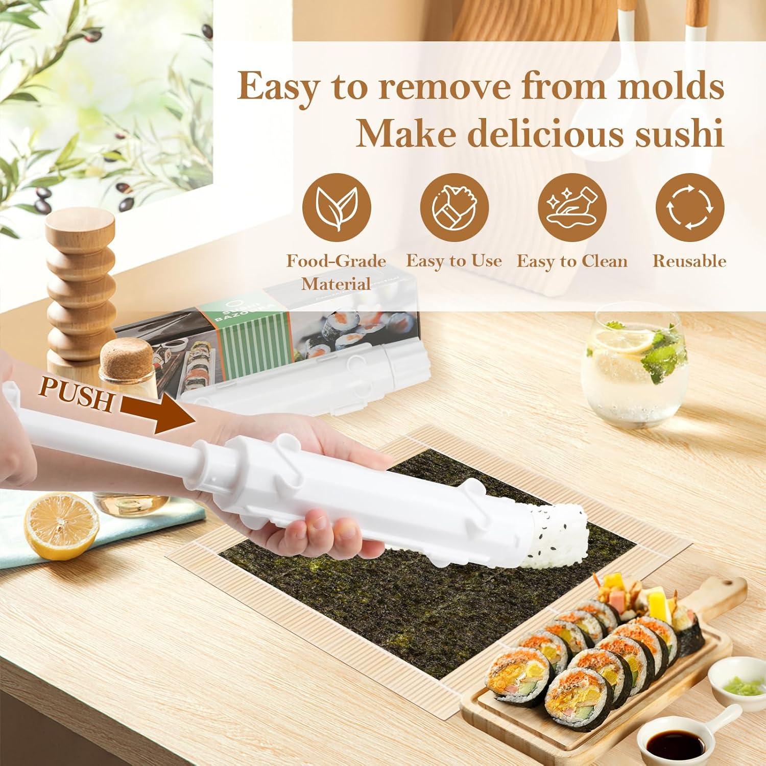 Kit de Sushi CEYAZYE para Principiantes - Rodillo y Estera de Bambú