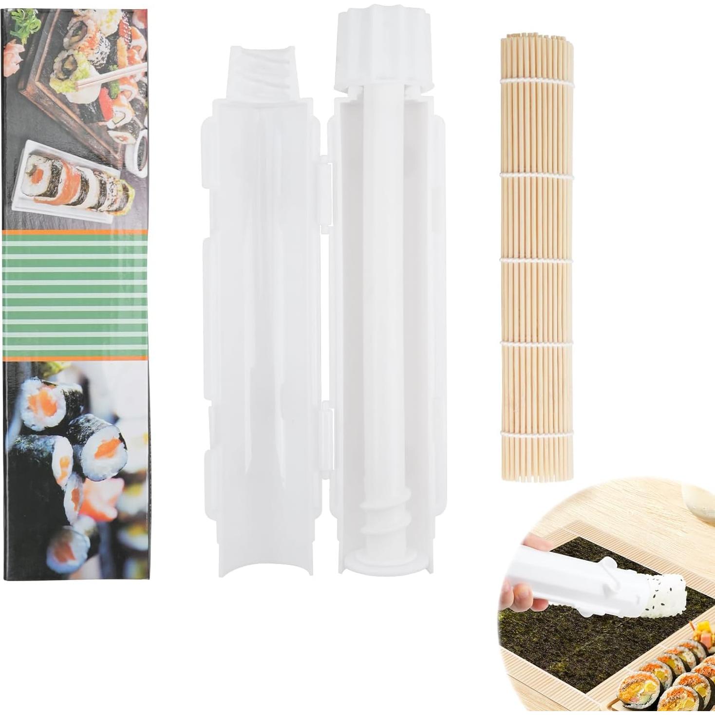 Kit de Sushi CEYAZYE para Principiantes - Rodillo y Estera de Bambú