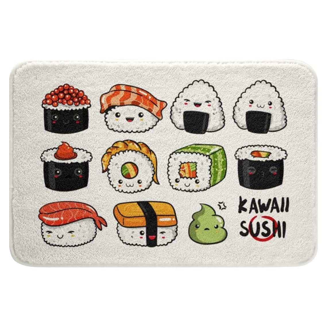 Alfombra de baño Kawaii Sushi Feelyou 50x81 cm Antideslizante